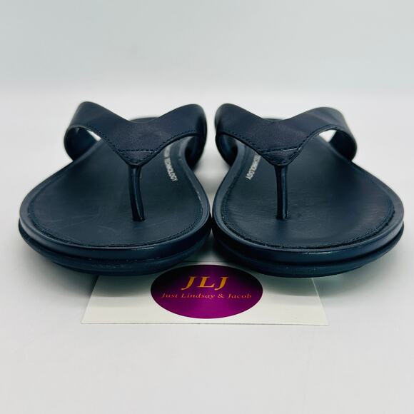 FitFlop Women's Gracie Leather Thong Flip Flop Sandals Midnight Navy Size 5 - Picture 3 of 12